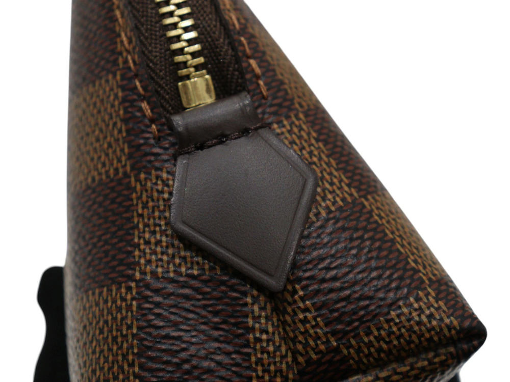 LOUIS VUITTON Pochette Cosmetic Brown Damier Ebene Brown Pouch Clutch Makeup
